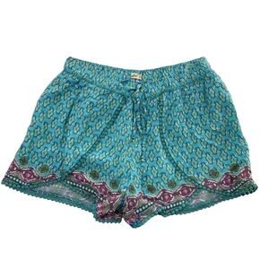 Hollister High Waist Wrap Shorts XS Blue Teal Purple